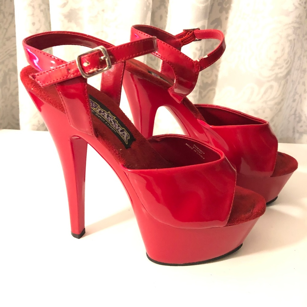 Fun Taisma Red Patent Platform Heels